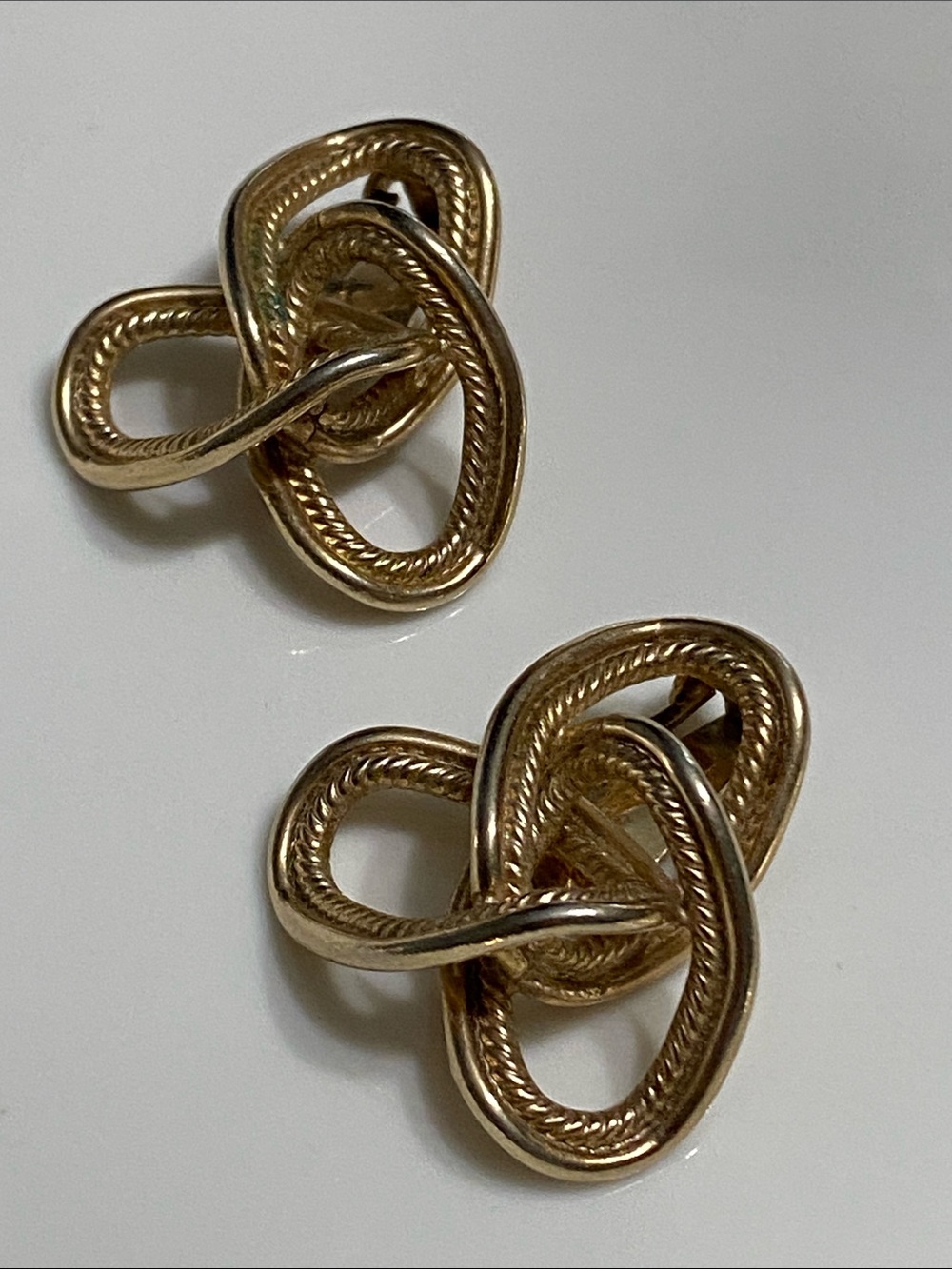 VTG Bergere Gold Knot Clip-On Earrings